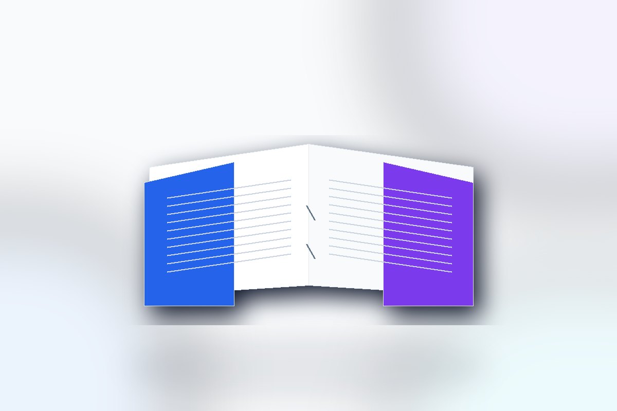 Visuel produit ReflexPrinting : Agrafage, catégorie Brochures et reliures, style premium bleu violet.