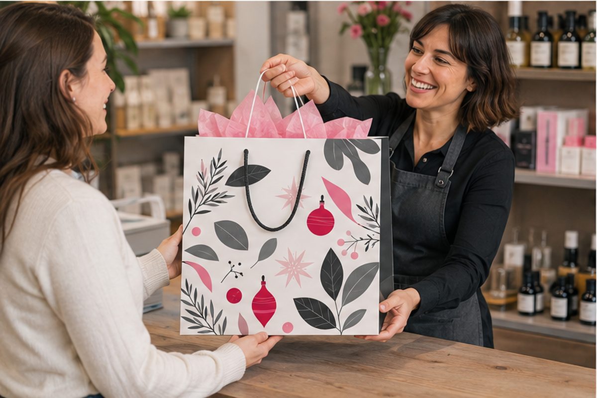 Sac cadeau de Noël imprimé en quadrichromie par ReflexPrinting