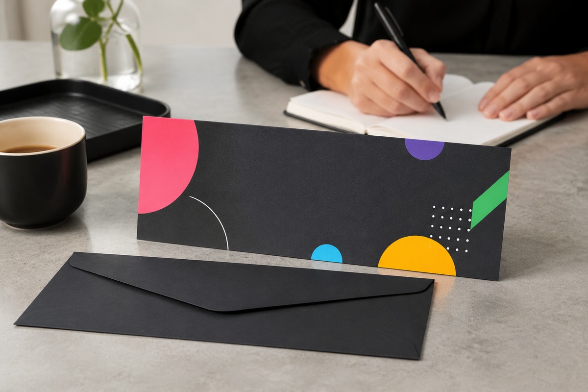 Carte de correspondance imprimée avec son enveloppe
