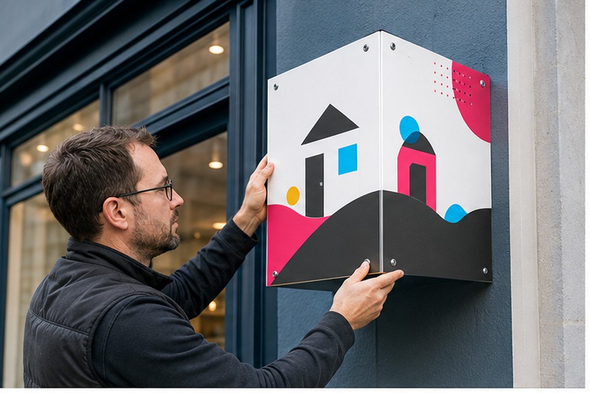 Panneau immobilier double V imprimé par ReflexPrinting