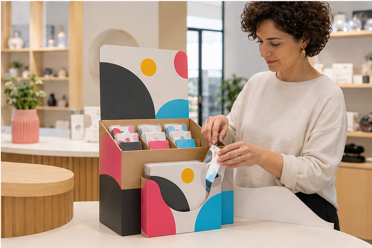 Box 3 en 1 de comptoir imprimé en quadrichromie par ReflexPrinting
