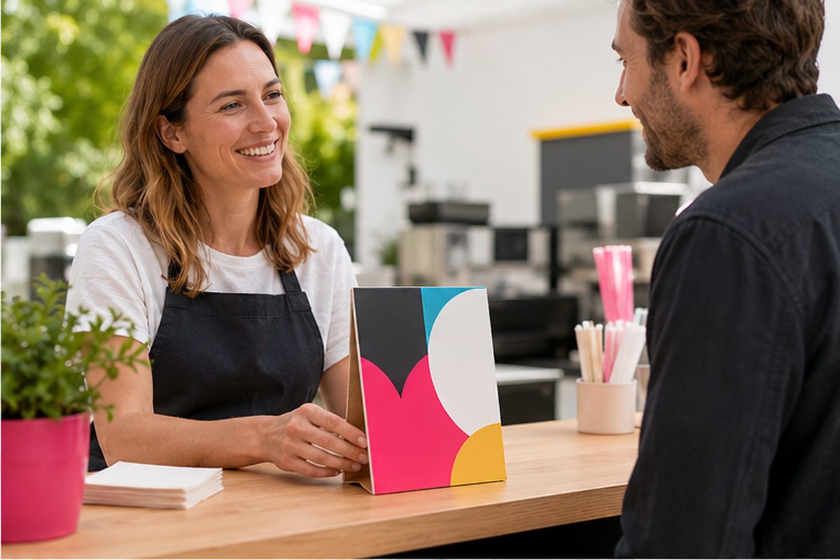 Chevalet de comptoir standard imprimé en quadrichromie par ReflexPrinting