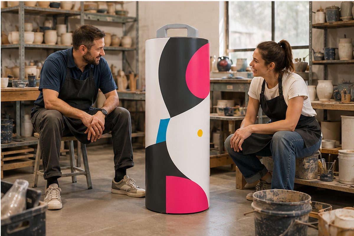 Cache borne elliptique imprimé en quadrichromie par ReflexPrinting