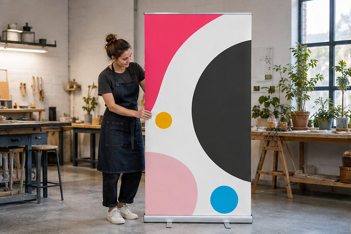 Roll-up avec cassette aluminium et visuel imprimé
